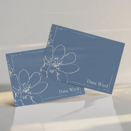Cartão De Notas Aquarela Flor Silvestre Rústica Desenhada à Mão Az