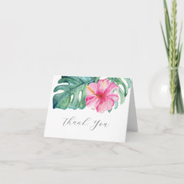 Cartão De Notas Aquarela Hibiscus Personalizado Dobrado