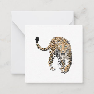 Cartão De Notas aquarela leopardo gato da selva animal pintado ver