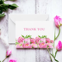 Aquarela Peônias Rosa Obrigada | Floral Elegante