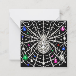 Cartão De Notas Aranha Glamourosa Desenho de Diamante Cheio de Joi