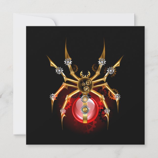 Cartão De Notas Aranha steampunk em preto (Frente)