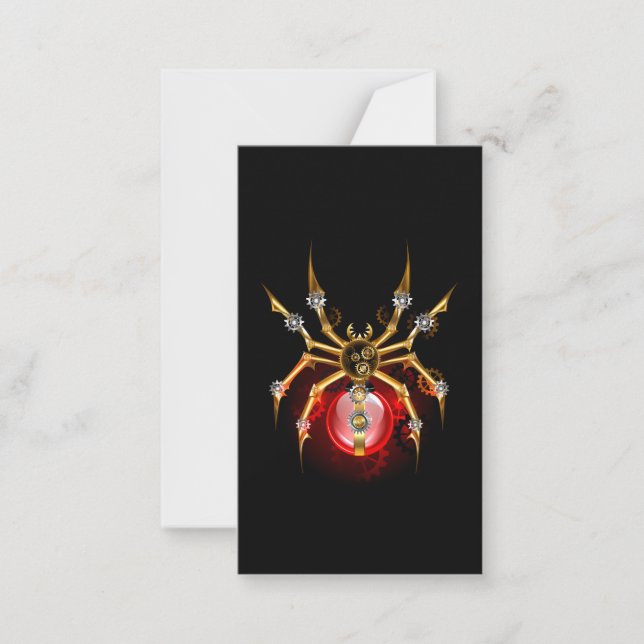 Cartão De Notas Aranha steampunk em preto (Frente)