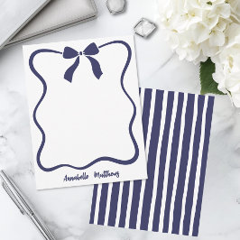 Cartão De Notas Arco Azul Retro Personalizado com Borda Ondulada
