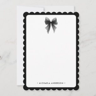 Cartão De Notas Arco de Aquarela Preto e Branco Minimalista Elegan