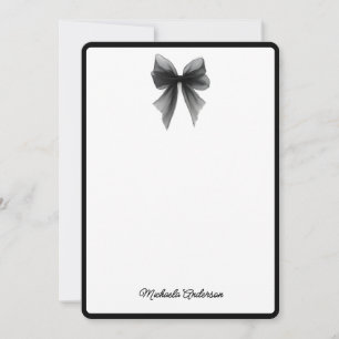 Cartão De Notas Arco de Aquarela Preto e Branco Minimalista Elegan