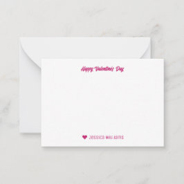 Cartão De Notas Arco e Coração de Cupido Fofo Rosa Dia dos Namorad