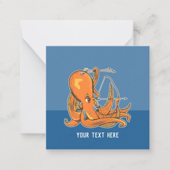 Cartão De Notas Arco e Seta de Arqueiro de Octopus (Frente)