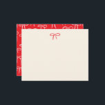 Cartão De Notas Arco Festivo Vermelho Simples Papelaria Pessoal<br><div class="desc">Um padrão de simples e doces arcos desenhados à mão em vermelho festivo de cereja dá a esta carta de papelaria pessoal plana um ar cuidadoso e alegre,  perfeito para a correspondência de férias de inverno e para as notas de Natal poste ou como presente de hospedagem.</div>