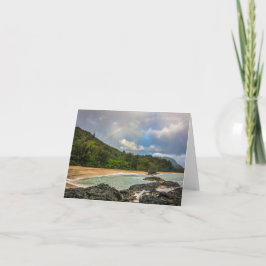 Cartão De Notas Arco-íris em Lumaha'i Beach, Kauai, Havaí