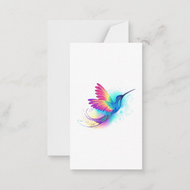 Cartão De Notas Arco-Íris Exótico Hummingbird (Frente)