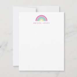 Cartão De Notas Arco-íris Pastel Moderno Personalizado para Crianç