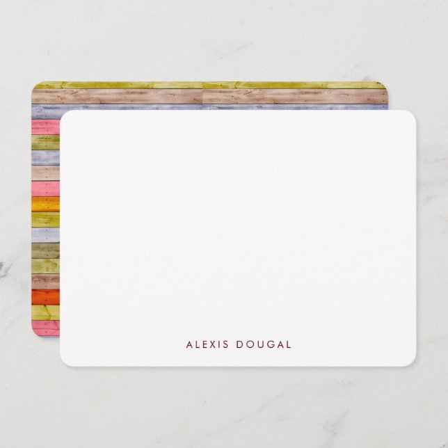 Cartão De Notas Arco-Íris Woodgrão Russo Papel Personalizado (Frente/Verso)