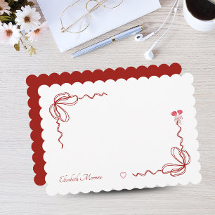Cartão De Notas Arco Personalizado de Aquarela Rosa Elegante