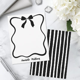Cartão De Notas Arco Personalizado Preto e Branco