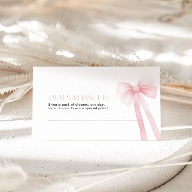 Cartão De Notas Arco rosa da placa Raffle fralda (Criador carregado)