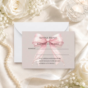 Cartão De Notas Arco rosa taupe resposta RSVP