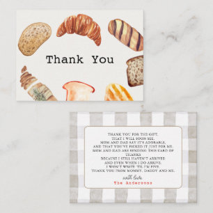 Cartão De Notas Arma no Chá de fraldas de Oven Pastries Obrigado