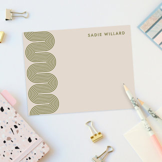 Cartão De Notas Army Lombard Wavy Lines Modern Stationery Card