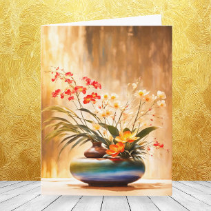 Cartão De Notas Arranjo Floral Japonês Ikebana