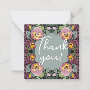 Cartão De Notas Art Nouveau Jardim de Pansies Nostálgicos