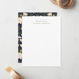 Cartão De Notas Art Nouveau Papel de Carta Pessoal Floral