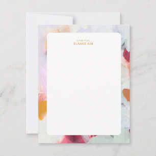 Cartão De Notas Arte Abstrata Única Colorida Personalizada
