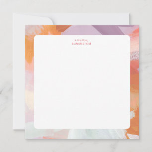 Cartão De Notas Arte abstrata única e colorida personalizada