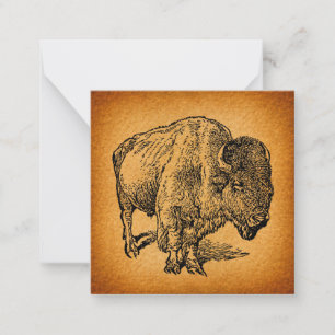 Cartão De Notas Arte Antica Russa de Buffalo Bison Ocidental