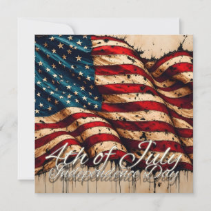 Cartão De Notas Arte da Bandeira Americana Vintage para 4 de Julho