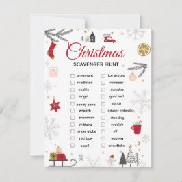 Cartão De Notas Arte da Lista de Verificação da Caça ao Tesouro de