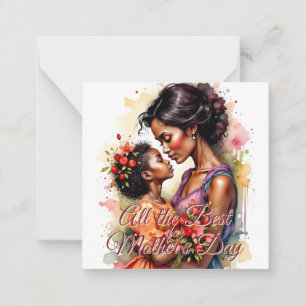 Cartão De Notas Arte de Amor no Dia das Mães em Estilo de Aquarela