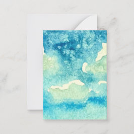 Cartão De Notas Arte de Aquarela de Nuvens