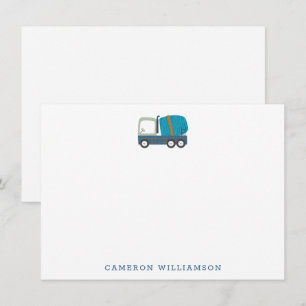 Cartão De Notas Arte de caminhão bonita em papel personalizado azu