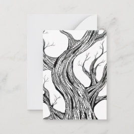 Cartão De Notas Arte de desenho de caneta de árvore abstrata assus