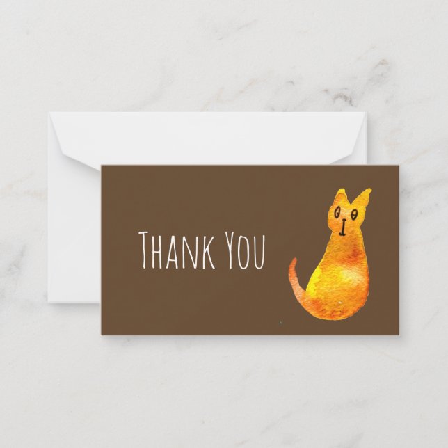 Cartão De Notas Arte de ilustração de aquarela gengibre (Frente)