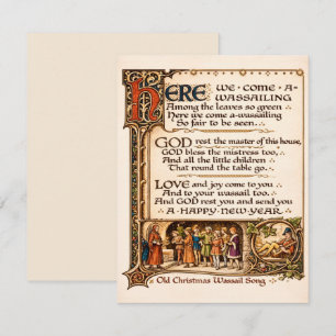 Cartão De Notas Arte de Manuscrito Iluminado da Canção Vintage Was