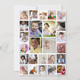 Cartão De Notas Arte Emoldurada com Colagem de 25 Fotos Personaliz