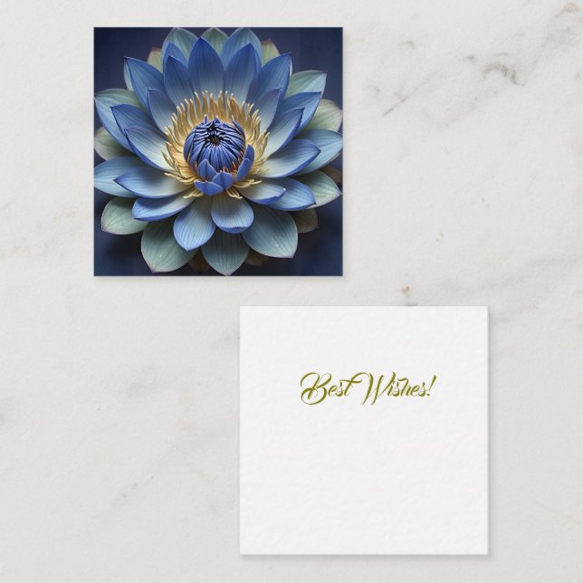 Cartão De Notas Arte Espiritual do Flor Azul Lotus Personalizada (Frente/Verso)