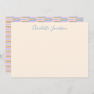 Cartão De Notas Arte Geométrica de Lavanda de Groovy Cute Personal