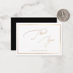 Cartão De Notas ArtsApp Falso Ouro Luxe Caligrafia Obrigado