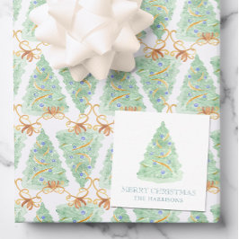 Cartão De Notas Árvore de Natal de Aquarela Avô