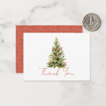 Árvore de Natal Vermelha Feliz Pequena Obrigado