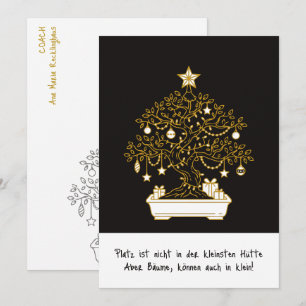 Cartão De Notas Árvores de Natal Freche Bonsai Natal Divertido