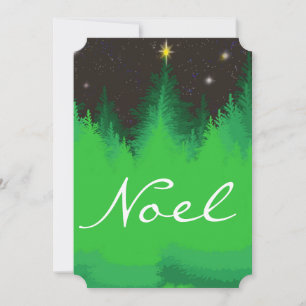 Cartão De Notas Árvores de natal majestosas noite estrelada
