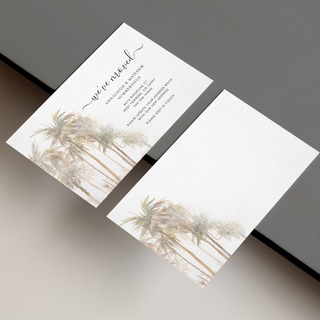 Cartão De Notas Árvores de Palma Orçamentárias Que Mudamos O Anúnc (Criador carregado)