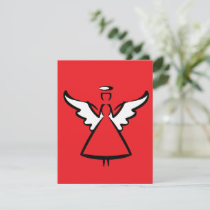 Cartão De Notas Asas de Anjo Minimalistas & Auréola   Sil Graf Mod