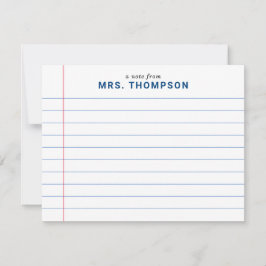 Cartão De Notas Assistente moderno para notebooks Papel educador a