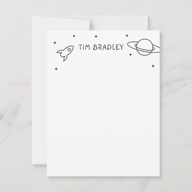 Cartão De Notas Astronauta Boy (Frente)