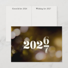 Cartão De Notas Atividade Ano Novo 2027 (grato & desejando) bokeh